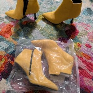 Elegant Yellow Ankle Booties